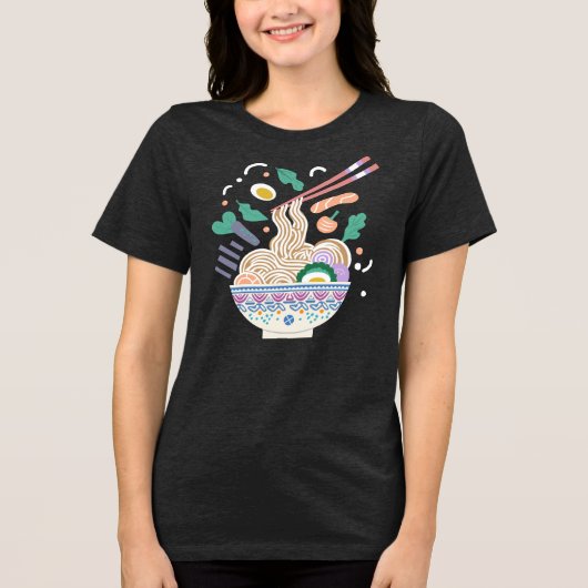 Ramen Noodles Lover Tri-Blend Shirt (Voorkant)
