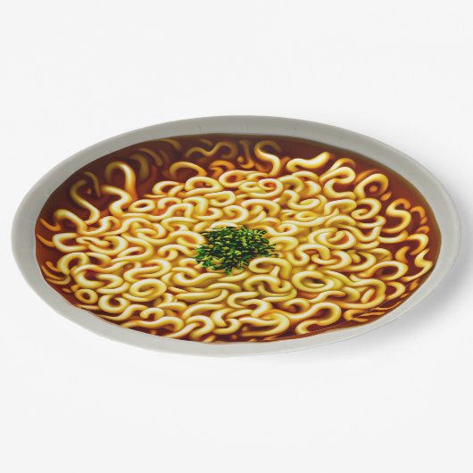 Ramen Noodles Papieren Bordje (Gekanteld)