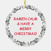 Ramen Noodles Pun Kerst Keramisch Ornament (Achterkant)