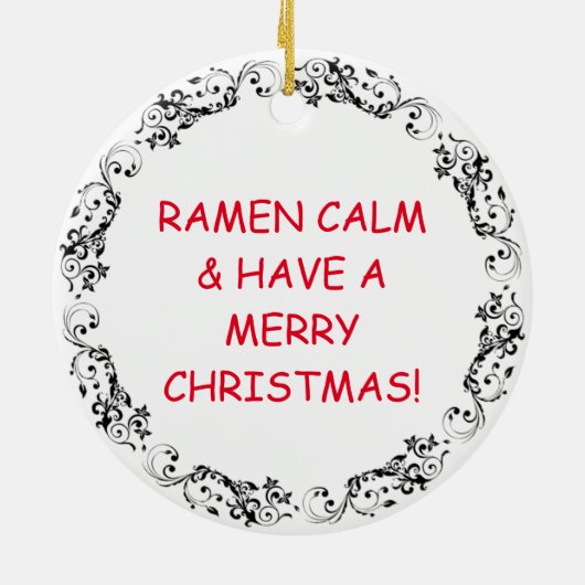 Ramen Noodles Pun Kerst Keramisch Ornament (Achterkant)