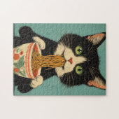 RAMEN NOODLES TUXEDO CAT JIGSAW PUZZLE LEGPUZZEL (Horizontaal)