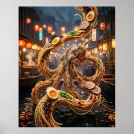 Ramen Octopus Markt Poster