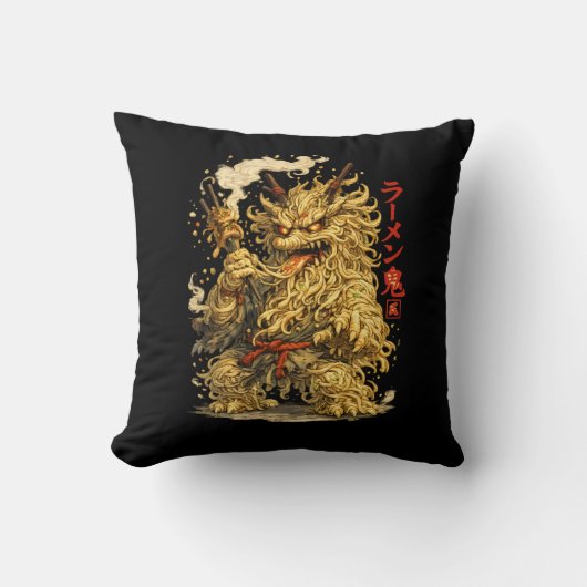 Ramen Oni – Japanse Noedelduivel Kussen (Voorkant)