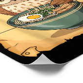 Ramen Owl Noodle Kawaii Lover Japanese Funny Graph Poster (Hoek)