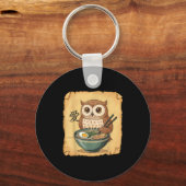 Ramen Owl Noodle Kawaii Lover Japanese Funny Graph Sleutelhanger (Voorkant)