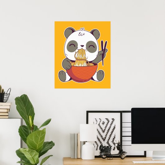 Ramen Panda Cute Poster (Thuiskantoor)