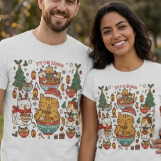Ramen poezen en vrolijke feestdagen  t-shirt