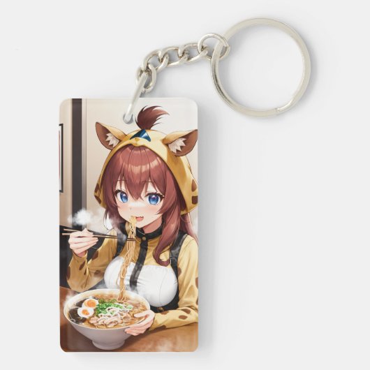 Ramen Rendez-vous: Genade de anime Girraffe Meisje Sleutelhanger (achterkant)