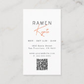 Ramen Restaurant Gray QR Code Zakelijke Kaart Visitekaartje (Achterkant)
