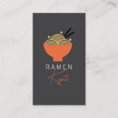Ramen Restaurant Gray QR Code Zakelijke Kaart Visitekaartje (Voorkant)