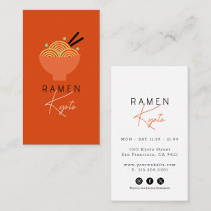 Ramen-restaurant rode sociale media visitekaart visitekaartje