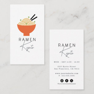 Ramen Restaurant White Social Media Zakelijke Kaar Visitekaartje