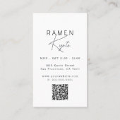 Ramen Restaurant Witte QR-code visitekaartje (Achterkant)