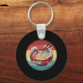 Ramen Retro Stijl  Anime Japans Gift Girl Sleutelhanger (Voorkant)