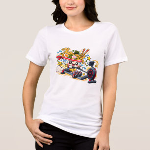 Ramen Roei Workout: Schattig Kawaii Fitness Mascot Tri-Blend Shirt