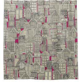 ramen roze douchegordijn