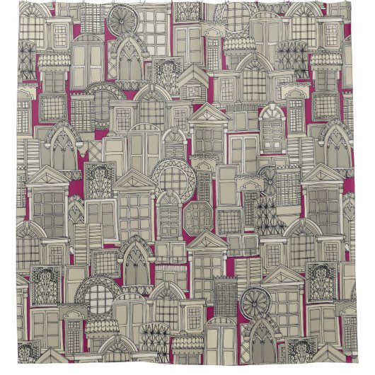 ramen roze douchegordijn (Voorkant)