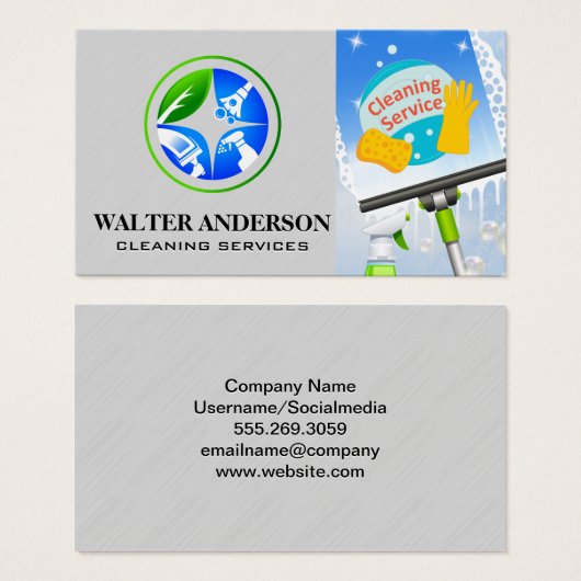 Ramen schoonmaken | Schoonmaak Diensten voor thuis Visitekaartje (Voorkant /achterkant)