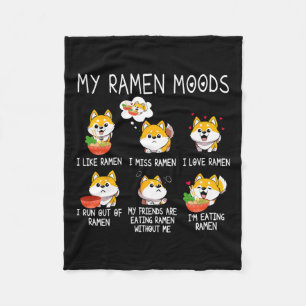 Ramen Shiba Inu Hondenliefhebber Japanse Noedels v Fleece Deken