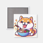 Ramen Shiba Inu Magnet – Cute & Tasty Vibes for Yo (Voorkant / Achterkant)