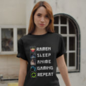 Ramen Sleep Anime Gaming Herhalen T-shirt