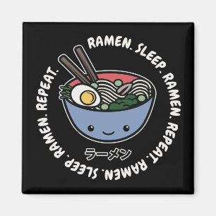 Ramen Sleep Ramen Herhalen Kawaii Noodle Bowl Magn Magneet