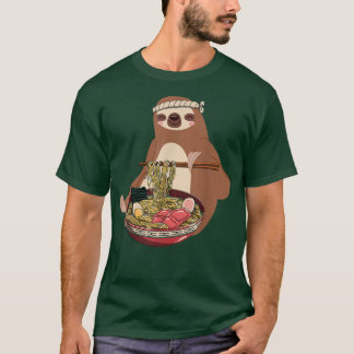 Ramen Sloth Kawaii Anime Japanese Food Gifts Girls T-shirt