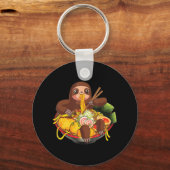 Ramen Sloth Kawaii Anime Japans eten geeft Kindere Sleutelhanger (Voorkant)
