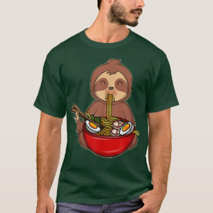 Ramen Sloth Kawaii Anime Japans eten geeft meisjes T-shirt