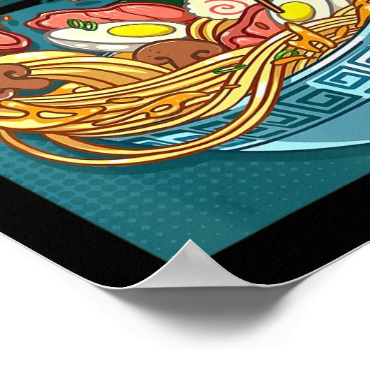 Ramen Style  Anime Japans eten geeft meisjes Poster (Hoek)