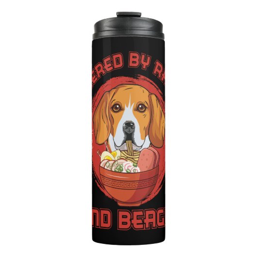 Ramen Sushi Beagle Hond T-shirt Thermosbeker (Voorkant)