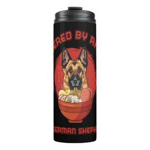 Ramen Sushi Duitse Herder Hond T-shirt Thermosbeker