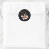 Ramen Sushi Oud Engels Sheepdog Hond Japans eten Ronde Sticker (Tas)