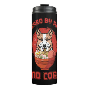 Ramen Sushi Welsh Corgi Hond T-shirt Thermosbeker
