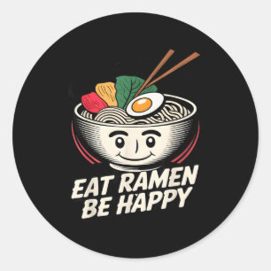 Ramen T-shirt Kawaii Stijl Grappige Japanse Anime Ronde Sticker