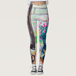 Ramen thee en bloemen leggings