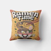 Ramen Time - Schattigee Cartoon Ramen Bowl Kussen (Achterkant)