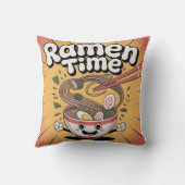 Ramen Time - Schattigee Cartoon Ramen Bowl Kussen (Achterkant)