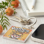 Ramen Time - Schattigee Cartoon Ramen Bowl Sleutelhanger (Voorkant Rechts)