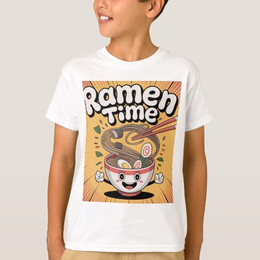 Ramen Time - Schattigee Cartoon Ramen Bowl T-shirt (Voorkant)