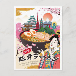 Ramen Tokyo Japan Kunst Vintage Reis Illustratie Briefkaart