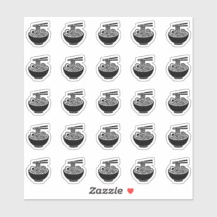 Ramen Trouw Plaatskaart Maaltijd Feest Menu Keuze Sticker