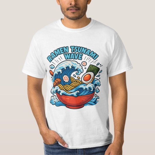 Ramen Tsunami Wave – Slurp the Storm T-shirt (Voorkant)