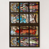 ramen van Glazen in lood die de Heilige Nationalit Legpuzzel (Verticaal)