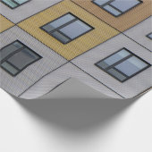 Ramen van witte en beige gebouwen cadeaupapier (Hoek)