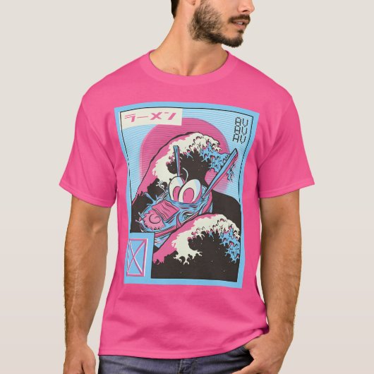 Ramen Vaporwave Wave Dragon T-shirt (Voorkant)
