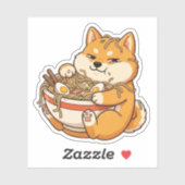 Ramen Verslaafde Shiba Sticker (Vel)