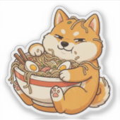 Ramen Verslaafde Shiba Sticker (Voorkant)