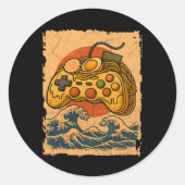 Ramen videogamecontroller ronde sticker (Voorkant)