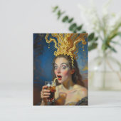 Ramen Vrouw met Exploderend Brein Briefkaart (Staand voorkant)